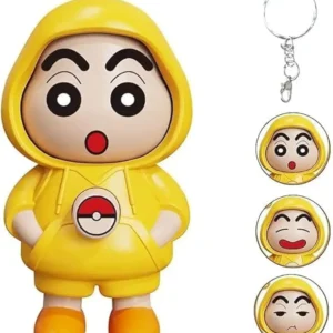 Shinchan Face Changing Keychain - 3D Cartoon Action Figure with 3 Expressions