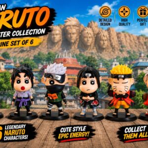 Shinchan Naruto Character Collection Figurine Set of 6 PVC Anime Action Figures for Desk Decor & Collectors