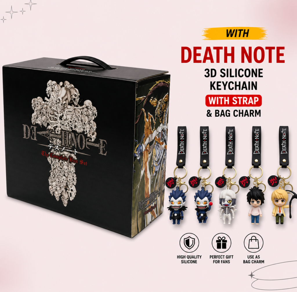 Death Note Complete Manga Box Set Volumes 1-13 with 3D Death Note Silicone Keychain