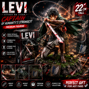 Levi Ackerman Fortitude Sitting Ver. Attack On Titan Action Figure | Anime PVC Collectible Figurine | 17 cm