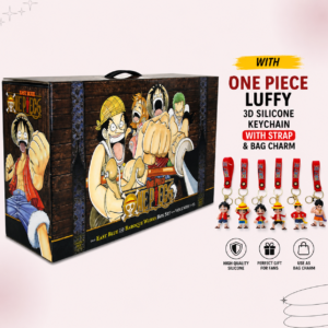 One Piece Manga Box Set 1 (Volumes 1–23) with FREE Luffy 3D Silicone Keychain.