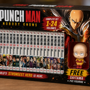 One Punch Man Complete Manga Box Set (Volumes 1–24) with Free Saitama Figurine.